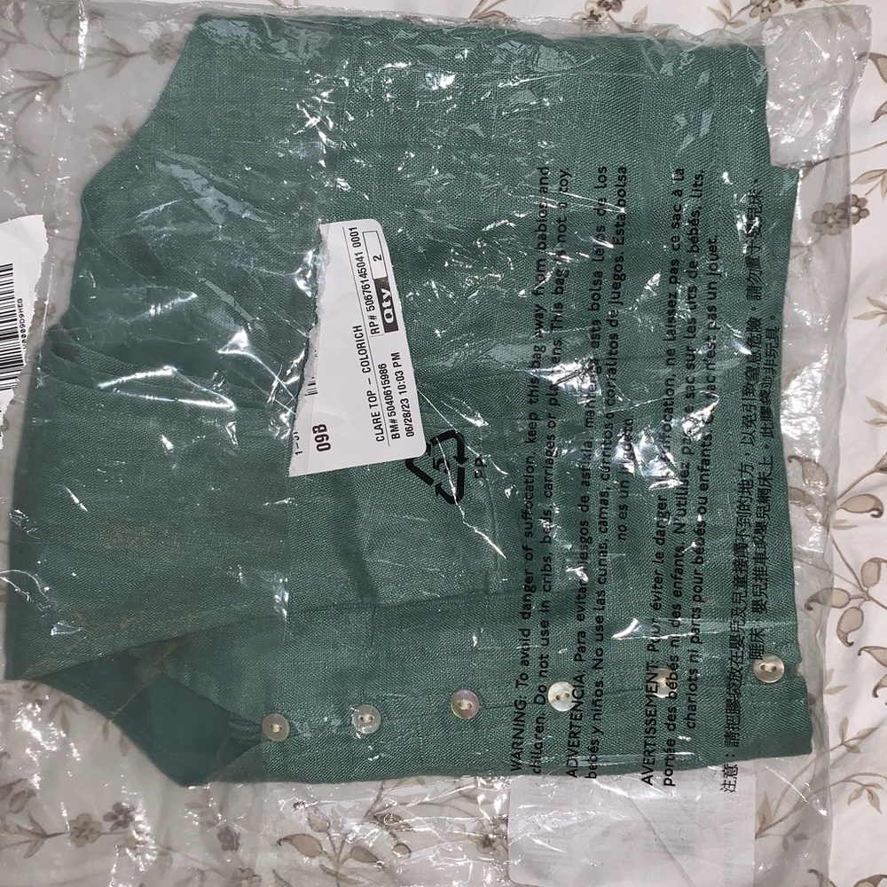 NWT Madewell Linen Crop Top - Picture 7 of 10